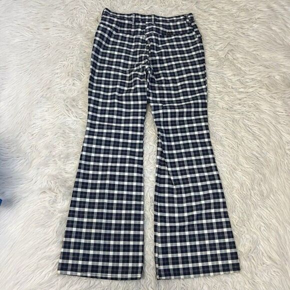 Wrangler Womens Vintage 70s Blue & White Plaid Flared Bootcut Western Pants - Picture 2 of 11